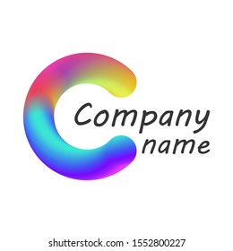 Abstract 3d colorful letter C. Letter C logo icon, isolated. Colored vector company name.