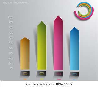 Abstract 3D colorful paper infographics. Vector EPS10. 