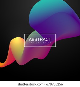 Abstract 3d colorful shape. Vector artistic illustration. Vibrant gradient stream. Liquid fluid color path. Creativity concept. Visual communication poster design