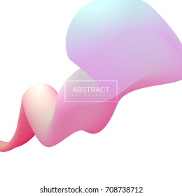 Abstract 3d colorful shape. Vector artistic illustration. Vibrant gradient stream or cloud. Liquid blended fluids. Color path. Creativity concept. Visual communication poster design