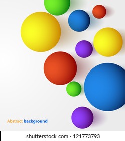 Abstract 3D colorful spheric background. Vector illustration