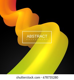 Abstract 3d colorful stripe. Vector artistic illustration. Vibrant gradient shape. Liquid color path. Creativity concept. Visual communication poster design