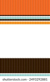 Abstract 3D colorful strips retro style rough texture have white blank space vertical background graphic illustration.