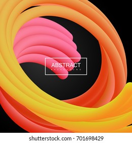Abstract 3d colorful tentacle shapes. Vector art illustration. Vibrant gradient fluids. Contemporary art creativity concept. Liquid blended colors. Modern visual communication poster design.