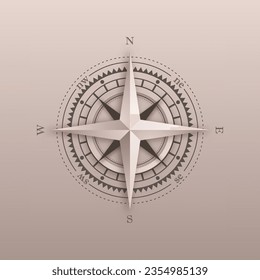 Abstract 3d compass logos set isolated on colorful backgrounds. Windrose symbol for transportation and logistic company