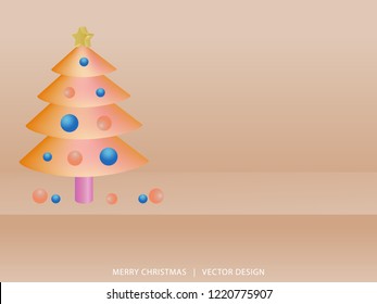 Abstract 3d composition. Product display with Christmas tree and empty space background. Christmas Vector design.