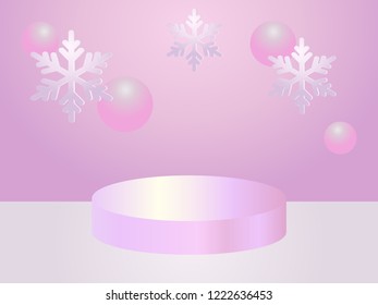 Abstract 3d composition. Product display with geometric shapes background. Christmas Vector design.