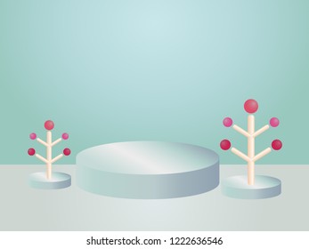 Abstract 3d composition. Product display with geometric shapes background. Christmas Vector design.