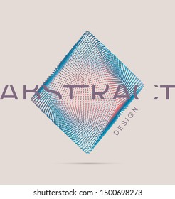 Abstract 3D connection structure. Geometric grid for design. Technology style. Array with dynamic particles. Modern science or technology element.