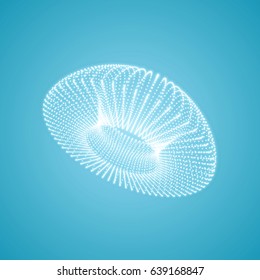 Resumen de la estructura de conexión 3D. Forma geométrica para el diseño. Cuadrícula molecular. Estilo de tecnología 3D con partícula.