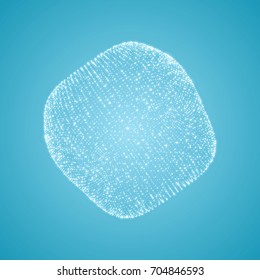 Abstract 3D Connection Structure. Geometric Shape for Design. Molecular grid. 3D Technology Style with Particle.