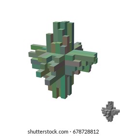 Abstract 3d construction. Isolated on white background.Vector illustration.