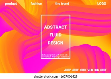 Abstract 3d cover with bright gradient. Abstract liquid fluid color shape. Creative vector concept.  Modern graphic texture. Vector 3d illustration.
