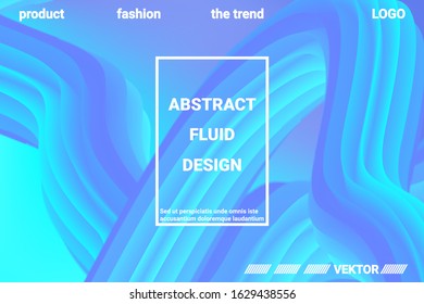 Abstract 3d cover with bright gradient. Abstract liquid fluid color shape. Vibrant Gradient.  Modern graphic texture. Vector 3d illustration.