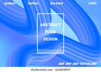 Abstract 3d cover with bright gradient. Abstract liquid fluid color shape. Vibrant Gradient.  Modern graphic texture. Vector 3d illustration.
