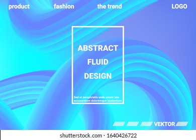 Abstract 3d cover with bright gradient. Abstract liquid fluid color shape. Vibrant Gradient.  Modern graphic texture. Vector 3d illustration.