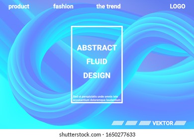 Tapa 3d abstracta con gradiente brillante. Forma abstracta del color del líquido. Degradado vibrante.  Textura gráfica moderna. Ilustración vectorial 3d.