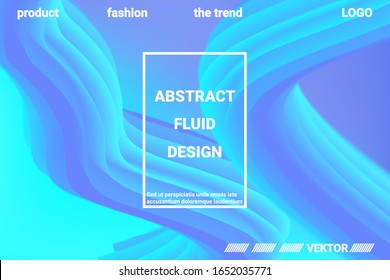 Abstract 3d cover with bright gradient. Abstract liquid fluid color shape. Creative vector concept.  Modern graphic texture. Vector 3d illustration.