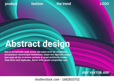 Tapa 3d abstracta con gradiente brillante. Forma abstracta del color del líquido. Concepto vectorial creativo.  Textura gráfica moderna.  Ilustración vectorial 3d.