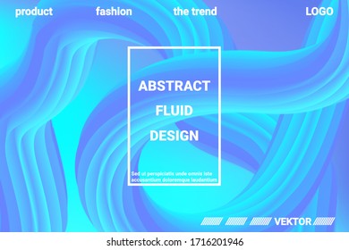Abstract 3d cover with bright gradient. Abstract liquid fluid color shape. Vibrant Gradient.  Modern graphic texture. Vector 3d illustration.
