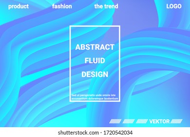 Abstract 3d cover with bright gradient. Abstract liquid fluid color shape. Futuristic concept.  Modern graphic texture. Vector 3d illustration.