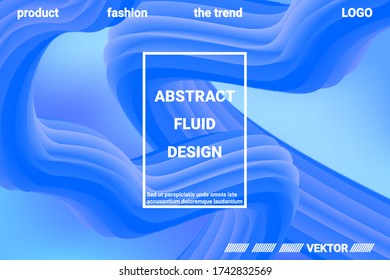 Abstract 3d cover with bright gradient. Abstract liquid fluid color shape. Vibrant Gradient.  Modern graphic texture. Vector 3d illustration.
