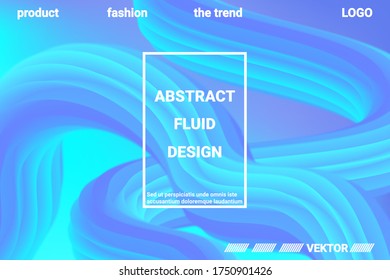 Resumen de la tapa 3d con gradiente brillante. Resumen de la forma del color del líquido líquido. Concepto futurista.  Textura gráfica moderna. Ilustración vectorial 3d.