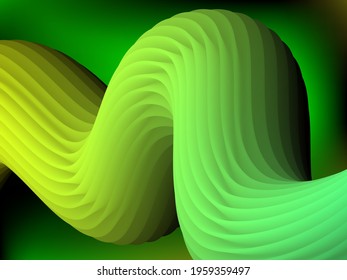 Abstract 3d cover with bright gradient. Volumetric relief striped waves wriggle against a gradient background. It looks like a tube of paste.
Futuristic concept. Vector