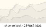 Abstract 3D cream liquid flowing on horizontal background paper cut style graphic illustration.