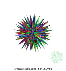 Abstract 3d crystal.Isolated on white background.Vector colorful illustration.