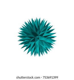 Abstract 3d crystal.Isolated on white background.Vector illustration.