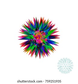 Abstract 3d crystal.Isolated on white background.Vector colorful illustration.