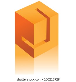 Abstract 3D Cube Alphabet Letter J Icon Symbol  EPS 8 vector, grouped for easy editing.