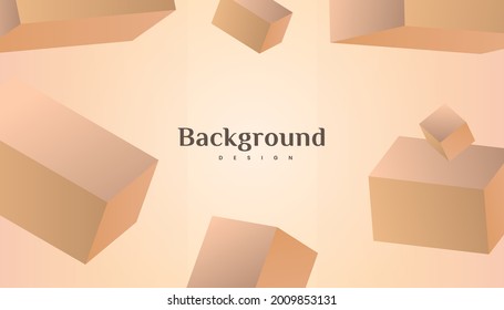 Resumen 3d diseño de fondo de fondo de color dorado en el cubo marrón oscuro.