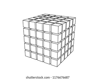 Abstract 3d Cube Cubes Isolated On Stock Vector (Royalty Free ...