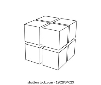 Abstract 3d Cube Cubes Isolated On Stock Vector (royalty Free 