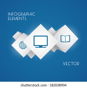 Abstract 3D Cube Infographics with flat icons. Vector illustration