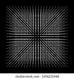 Abstract 3D cube of multiple particles. Square. Digital technology. Futuristic vector illustration.