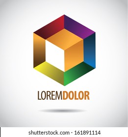 Icono Abstractas del símbolo del cubo 3D. Vector EPS 10, agrupado para facilitar la edición. No hay Formas o caminos abiertos.
