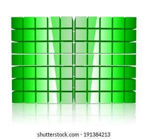 abstract 3d cubes background in green tone