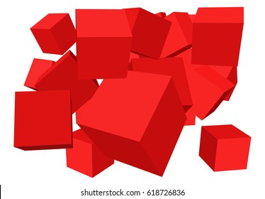 Abstract 3D cubes background.  Modern technology design. Digital geometric background. Vector illustration.