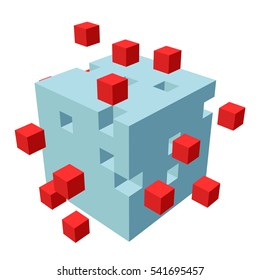 Abstract 3D cubes background. Vector background for your design. 