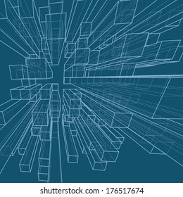 Abstract 3d cubes vector background.