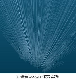 Abstract 3d cubes vector background.