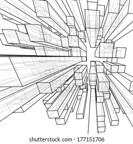 Abstract 3d cubes vector background.