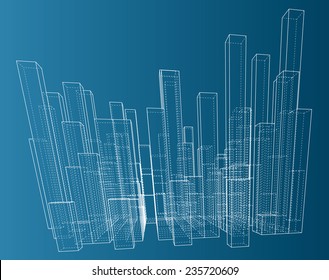 Abstract 3D cubes vector background.