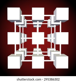 Abstract 3d cubes.Vector illustration.