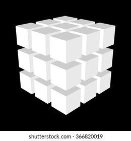 Abstract 3d cubes.Vector illustration.