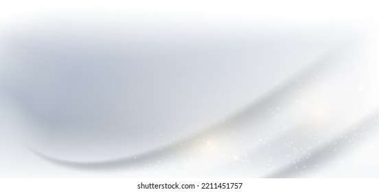 Resumen del fondo blanco de la curva 3d con brillo dorado con espacio de copia para el texto. Diseño de plantilla de lujo. Ilustración del vector