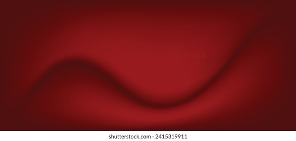 Abstract 3d curved red ribbon on red background. Luxury design style. Vector illustration